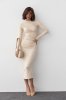 Силуетна сукня з драпіруванням 03661 кремовий