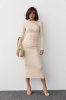 Силуетна сукня з драпіруванням 03661 кремовий