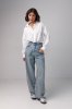 Удлиненная женская рубашка в стиле oversize - 05213 белая