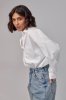Удлиненная женская рубашка в стиле oversize - 05213 белая