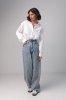Удлиненная женская рубашка в стиле oversize - 05213 белая
