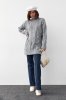 В'язана жіноча туніка з високим коміром 0530 сірий