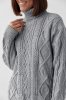 В'язана жіноча туніка з високим коміром 0530 сірий