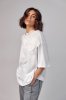 Удлиненная футболка oversize с объемным цветком - 12378 белая