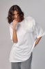 Удлиненная футболка oversize с объемным цветком - 12378 белая