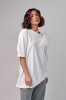 Удлиненная футболка oversize с объемным цветком - 12378 белая