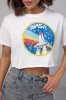 Укороченная женская футболка с принтом Nasa - 1259 белая
