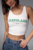Трикотажный топ в рубчик с принтом Cleveland - 13195 салатовый