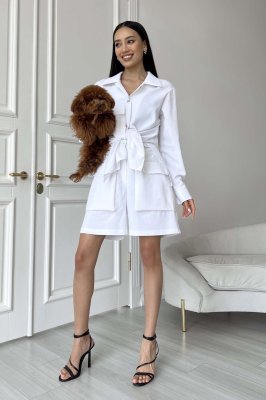 Костюм с шортами Тенор белый