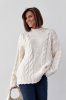 Вязаный свитер с косами oversize 231198 кремовый