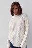 Вязаный свитер с косами oversize 231198 кремовый