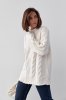 Вязаный свитер с косами oversize 231198 кремовый