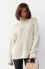 Вязаный свитер с косами oversize 231198 бежевый