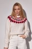 Укорочений в'язаний светр з орнаментом 231202