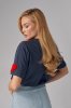 Женская футболка oversize с сердечками - 30410 темно-серая