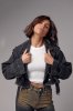 Короткая женская джинсовка в стиле Grunge - 3103 черная