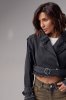 Короткая женская джинсовка в стиле Grunge - 3103 черная