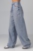 Женские широкие джинсы wide-leg - 3260 синие