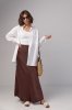 Женская рубашка в стиле oversize с разрезами - 6993 белая