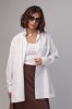 Женская рубашка в стиле oversize с разрезами - 6993 белая