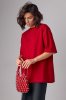 Базовая однотонная футболка oversize - 82793 красная