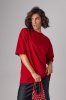 Базовая однотонная футболка oversize - 82793 красная