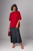 Базовая однотонная футболка oversize - 82793 красная