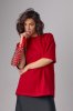 Базовая однотонная футболка oversize - 82793 красная