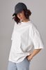 Базовая однотонная футболка oversize - 82793 молочная