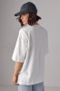 Базовая однотонная футболка oversize - 82793 молочная
