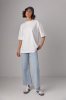 Базовая однотонная футболка oversize - 82793 молочная