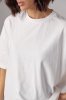 Базовая однотонная футболка oversize - 82793 молочная