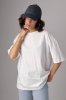 Базовая однотонная футболка oversize - 82793 молочная