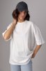 Базовая однотонная футболка oversize - 82793 молочная