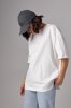 Базовая однотонная футболка oversize - 82793 молочная