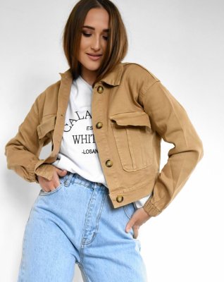 Джинсовая куртка 6962-10 бежевый