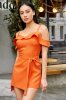 Помаранчевий літній ромпер 4596