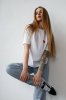 Базовая футболка с принтом белая 8379