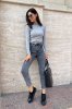 Вибілені сірі джинси мом 34052 сірий