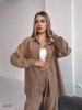 Женский брючный костюм с рубашкой 43122 бежевый