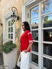 Костюм женский с бантиками 43296 красный
