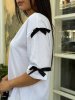 Костюм женский с бантиками 43299 белый